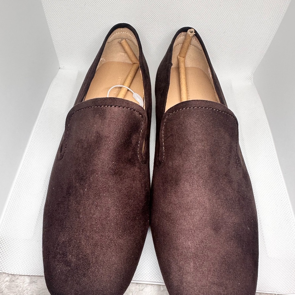 Amazon Essentials Men's Dark Brown Suede Slip-On Loafers